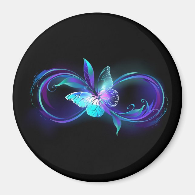 Aimant Infinité brillante avec papillon magique (Devant)