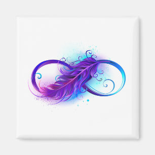 Aimant Infinity with purple feather
