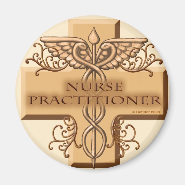 Aimant Infirmier praticien Cross Caduceus (Devant)