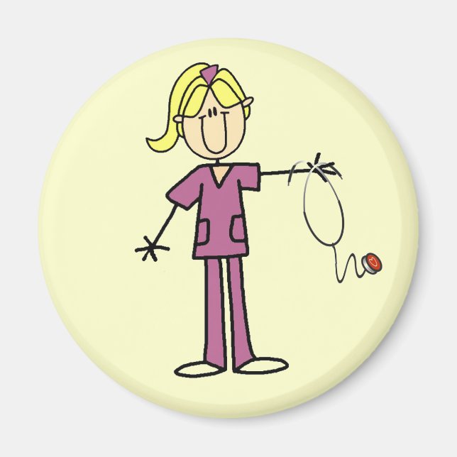 Aimant Infirmière à silice féminine blonde (Devant)