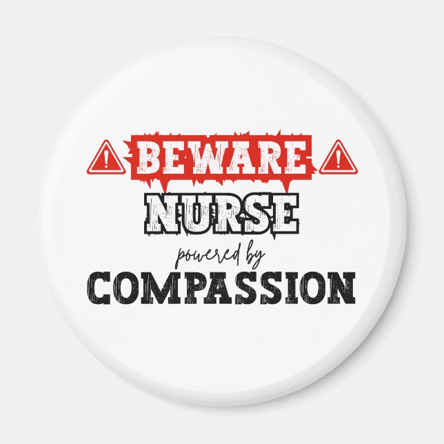 Aimant Infirmière Alimentée Par La Compassion | Infirmièr (Devant)