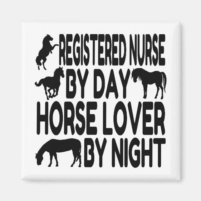 Aimant Infirmière autorisée de Cheval Lover (Devant)