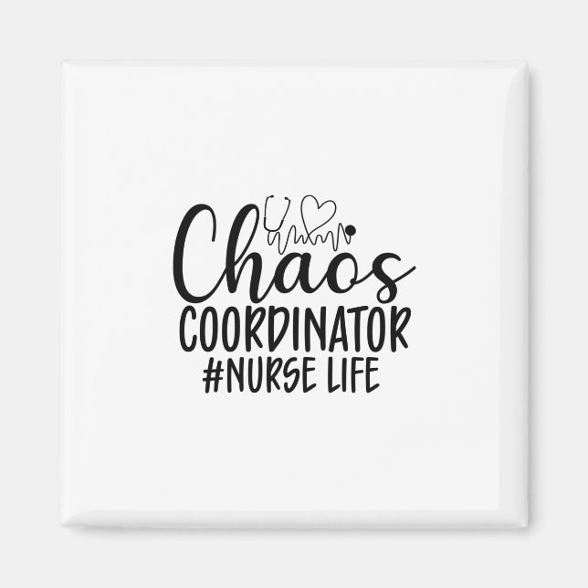 Aimant Infirmière Cadeau Chaos Coordinateur Infirmière Vi (Devant)