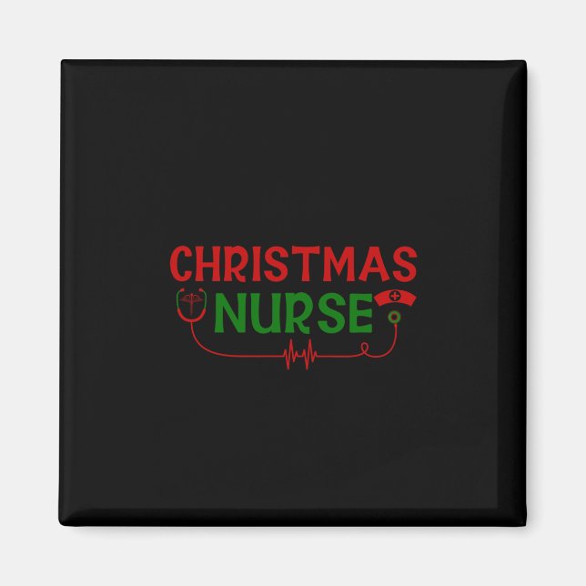 Aimant Infirmière Cadeau de Noël (Devant)