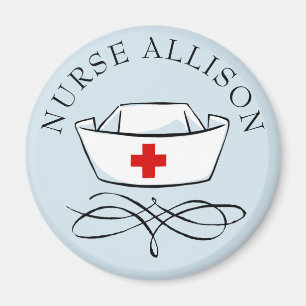 Aimant Infirmière Casquette Nom d'ajout