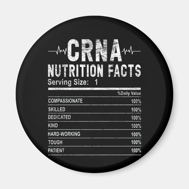 Aimant Infirmière certifiée anesthésiste Nutrition (Devant)