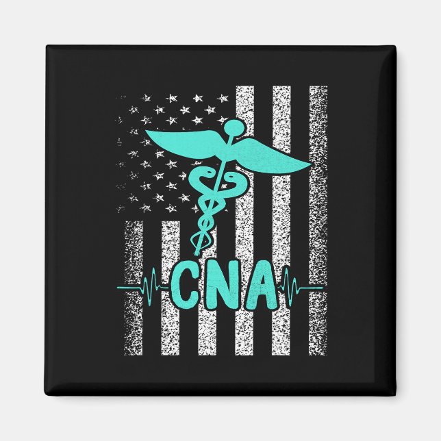 Aimant Infirmière certifiée Cna Istant American Flag V (Devant)
