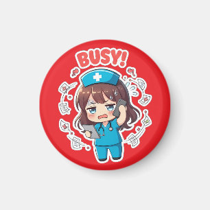 Aimant Infirmière Chibi Originale 3.0 - Occupée