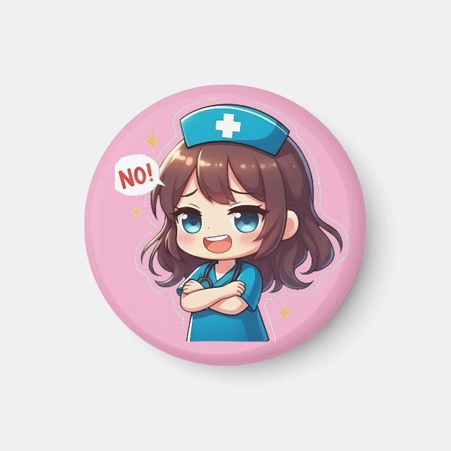 Aimant Infirmière Chibi Originale - Vie d'infirmière impe (Devant)