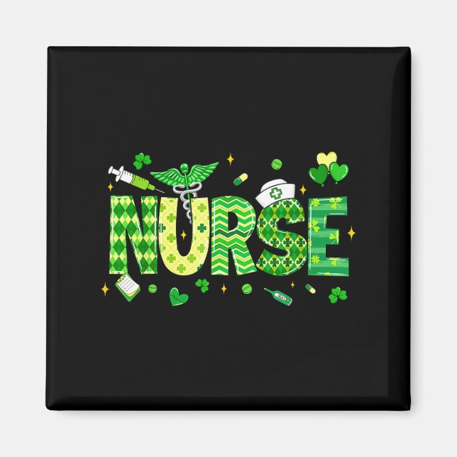 Aimant Infirmière Coquette Irlandaise Stéthoscope Chiffon (Devant)