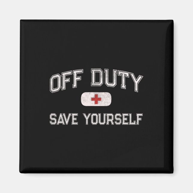 Aimant Infirmière de camp drôle hors service sauvez-vous  (Devant)