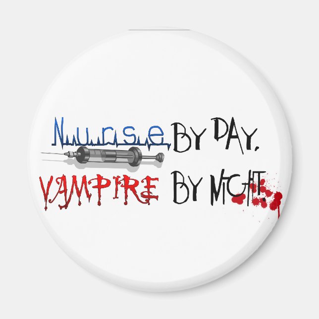 Aimant Infirmière de jour, Vampire de nuit (Devant)