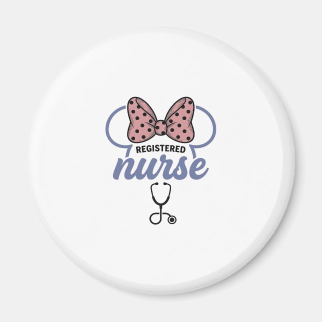 Aimant Infirmière diplômée Stéthoscope à ruban Graphique  (Devant)