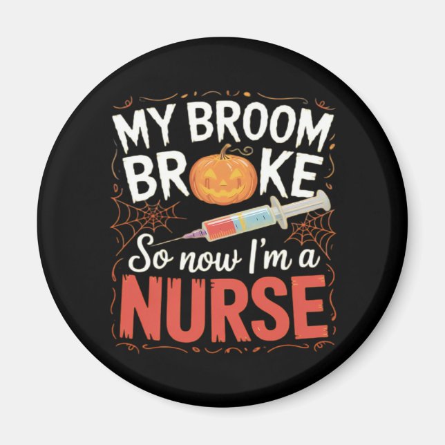 Aimant Infirmière Drôle Halloween Infirmière Essentiel T- (Devant)