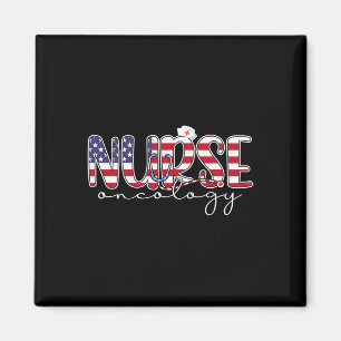 Aimant Infirmière en oncologie 4 juillet Drapeau américai