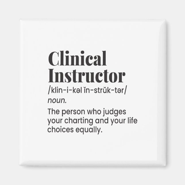 Aimant Infirmière enseignante instructrice clinique Défin (Devant)