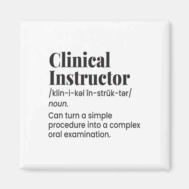 Aimant Infirmière enseignante instructrice clinique Défin (Devant)