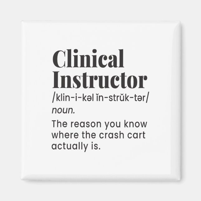 Aimant Infirmière enseignante instructrice clinique Défin (Devant)