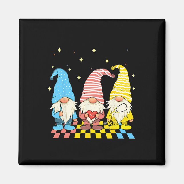 Aimant Infirmière Gnomes Stethoscope Oeufs Drôle Pâques R (Devant)