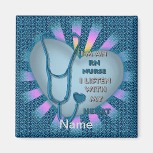 Aimant Infirmière inscrite de Blue Heart RN