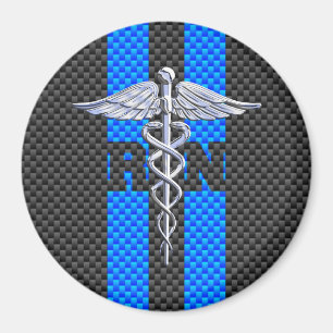 Aimant Infirmière inscrite RN Caduceus Carbon Fiber Strip