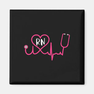 Aimant Infirmière inscrite Rn Ekg Stethoscope Heart Heart