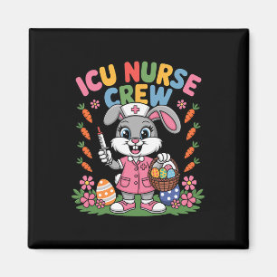 Aimant Infirmière Lapin Mignon Pâques USI Équipe de Lapin