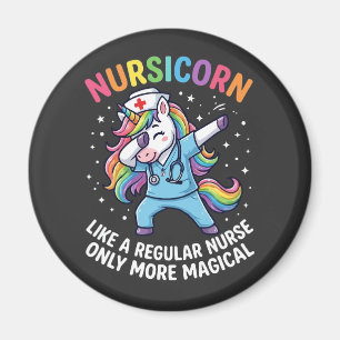 Aimant Infirmière licorne énergie lumineuse et magique