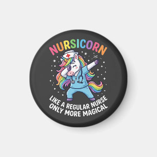 Aimant Infirmière Licorne Énergie Lumineuse et Magique
