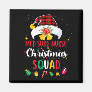 Aimant Infirmière Med Chir Christmas Squad Chapeau de Pèr