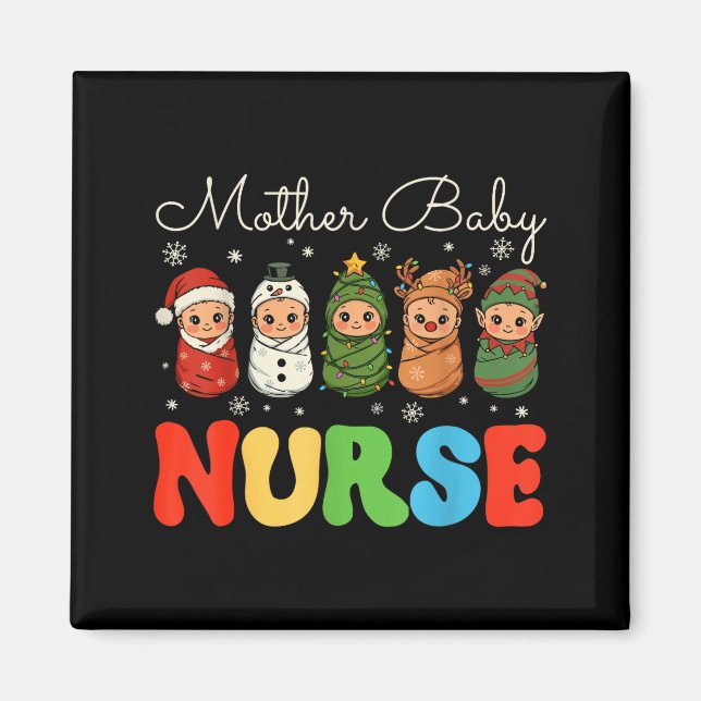 Aimant Infirmière Mère Bébé Noël Mbu Soins Post-partum (Devant)
