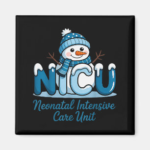Aimant Infirmière Nicu Hiver Xmas Bonhomme de Neige Néona