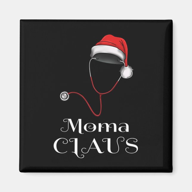 Aimant Infirmière Noël Moma Claus Correspondant Pyjama Pè (Devant)