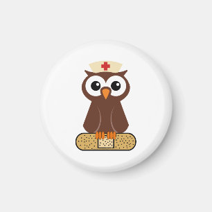 Aimant Infirmière Owl (avec bandaid)