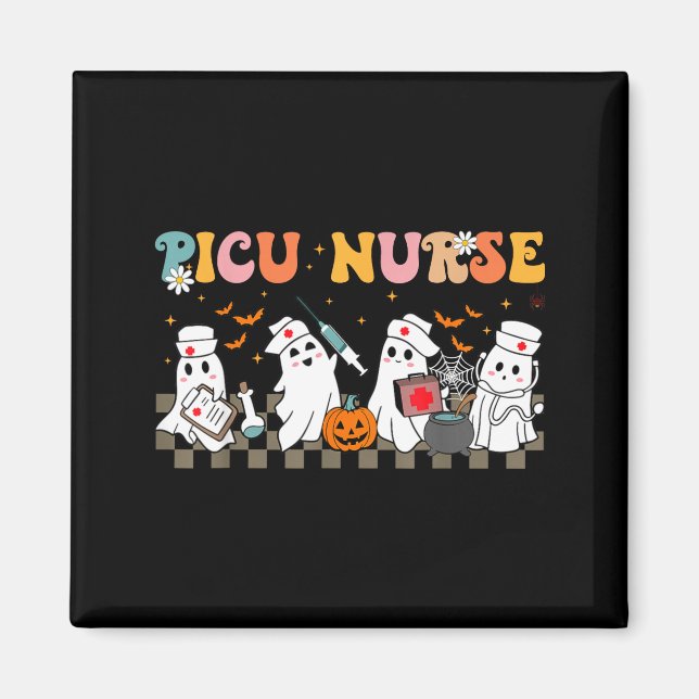 Aimant Infirmière Picu Fantôme Effrayant Halloween Mignon (Devant)