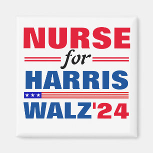 Aimant Infirmière pour Harris Walz Red Blue