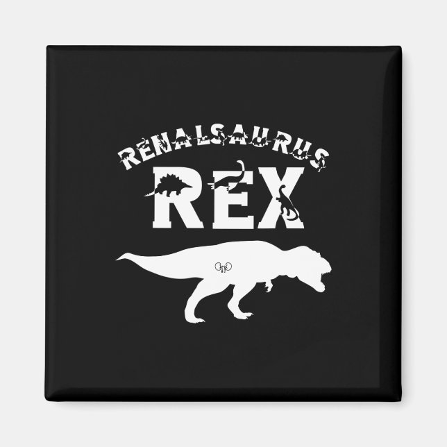 Aimant Infirmière Rein Maladie Transplanter Tech Dinosaur (Devant)
