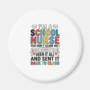 Aimant Infirmière scolaire a tout entendu T-shirt drôle p