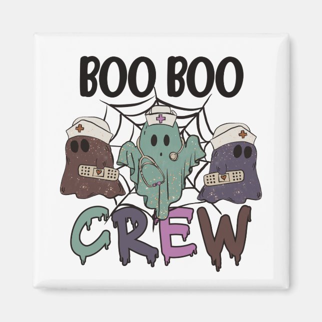 Aimant Infirmière Soins Halloween Bobo Équipage Fantôme (Devant)