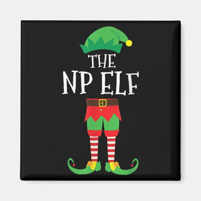Aimant Infirmière Spécialisée Elf Party de Noël appariée (Devant)