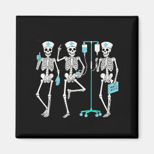 Aimant Infirmière squelette d'Halloween soins infirmiers