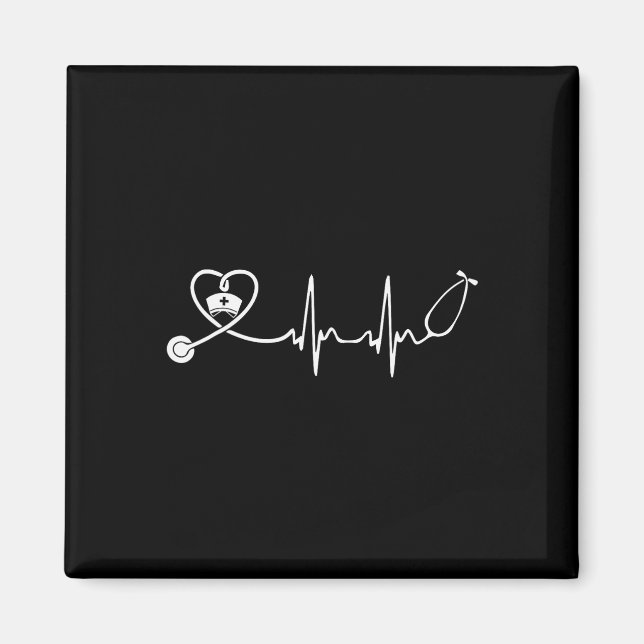 Aimant Infirmière Stethoscope Heartbeat Nurse Week 2025 (Devant)