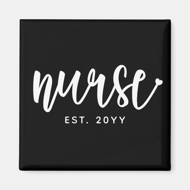 Aimant Infirmière sur mesure Typographie Est Infirmière d (Devant)