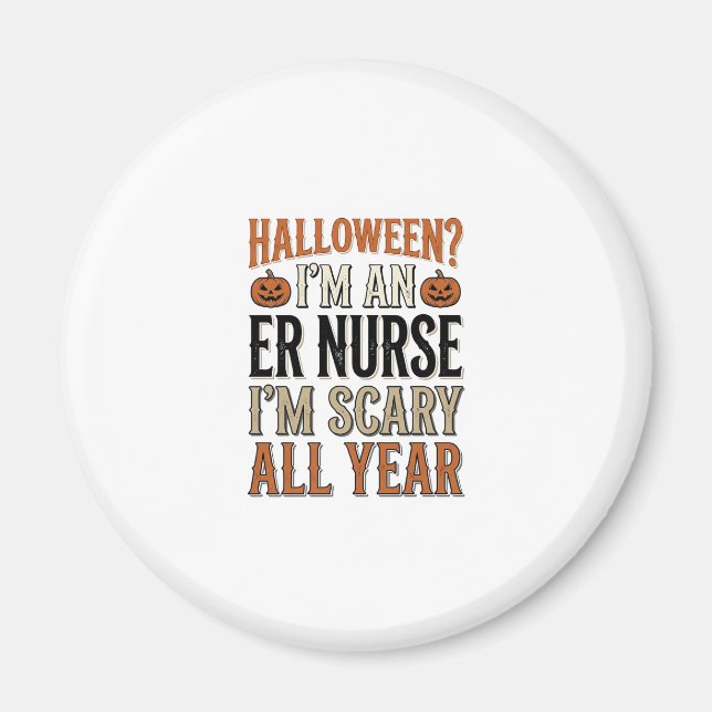 Aimant Infirmière Urgences Drôle Halloween Épouvantable T (Devant)