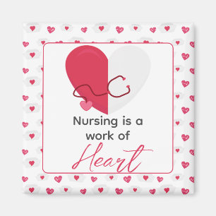 Aimant Infirmière Valentines Jour Médicale Coeur rose