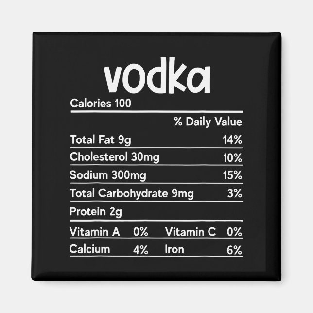 Aimant Informations nutritionnelles de la vodka Thanksgiv (Devant)