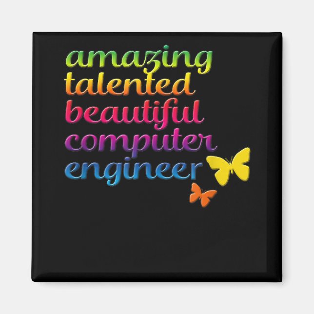 Aimant Ingénieur informatique drôle | Ingénierie fille mi (Devant)