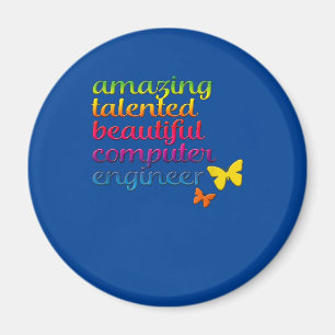 Aimant Ingénieur informatique drôle   Ingénierie fille mi