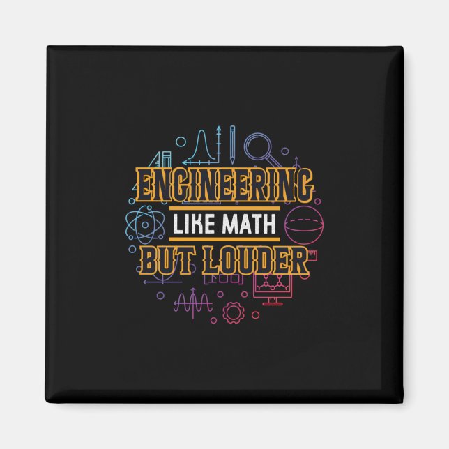 Aimant Ingénieur Ingénieur Comme Math (Devant)