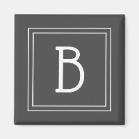 Initiale de lettre monogramme moderne encadrée gri